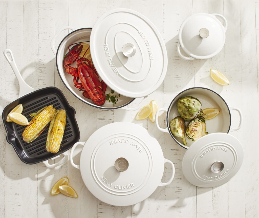 Casseroles et poêles en fonte émaillée Aspen de Remy Olivier de Stokes